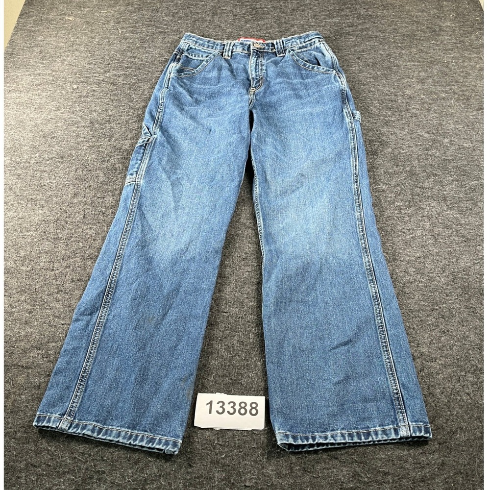 Retro Old Navy Painter Pants Womens 16 Blue Denim Cotton Reissue Medium Wash